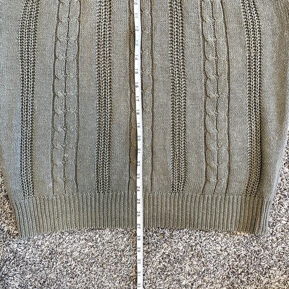 VTG BOSTON TRADERS Cable Knit Cotton Blend Grandpa Sweater Size L Indie Eclectic - Picture 8 of 11